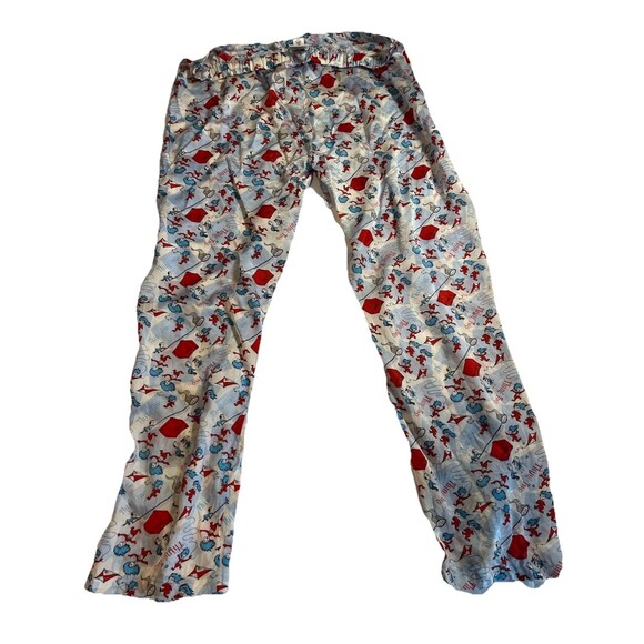 Universal Studio Dr Suess Sleep/lounge Pants 100% Silk Thing 1 Thing 2 Unisex L - Picture 3 of 10